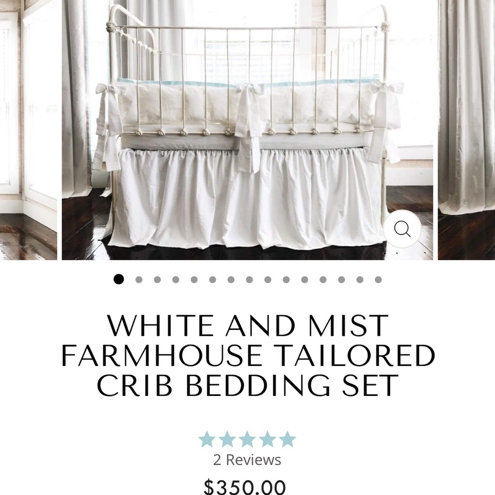 High cotton textile crib set